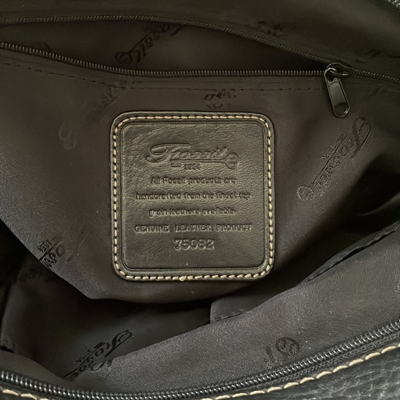 EUC Black Pebbled Leather Fossil 1954 Bag - Picture 7 of 12